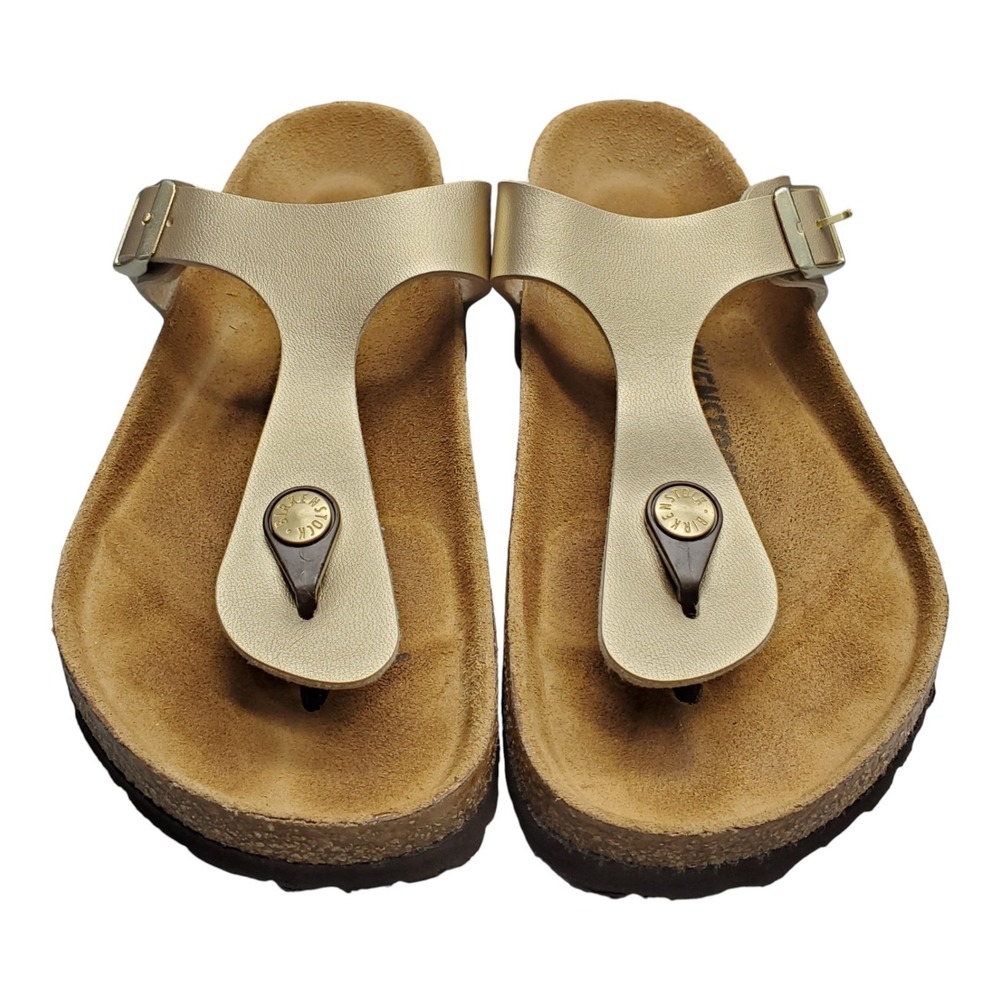 Birkenstock Gizeh Thong Sandals Womens US Size 6 Brown Buckle Strap Slip On EUC